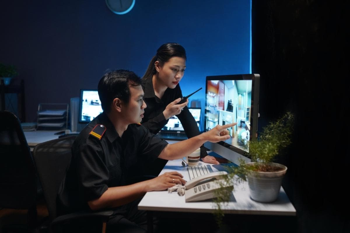 เจ้าหน้าที่รักษาความปลอดภัย กำลังรับแจ้งเรื่องเพื่อนบ้านเสียงดังยามวิกาล